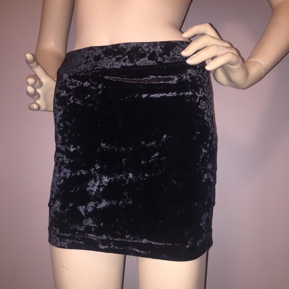 Black velvet skirt